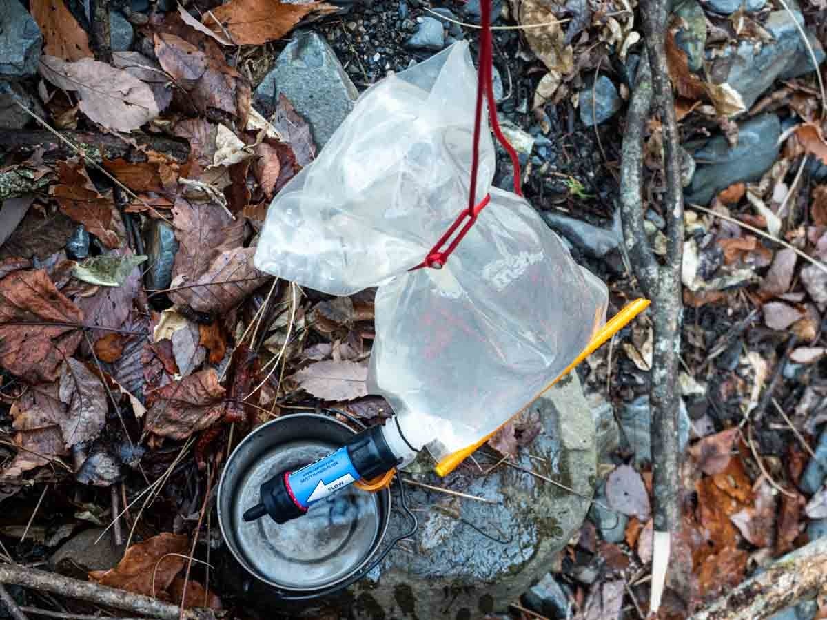 吊り下げ式ソーヤーミニで浄水