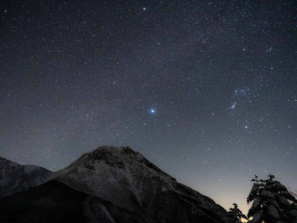 阿弥陀岳と星空