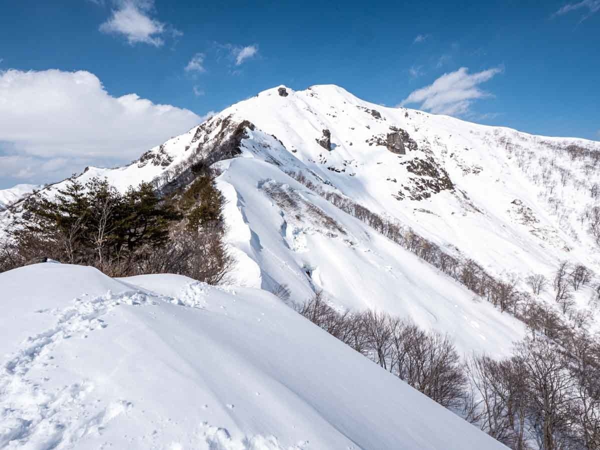 冬の白毛門1484m地点