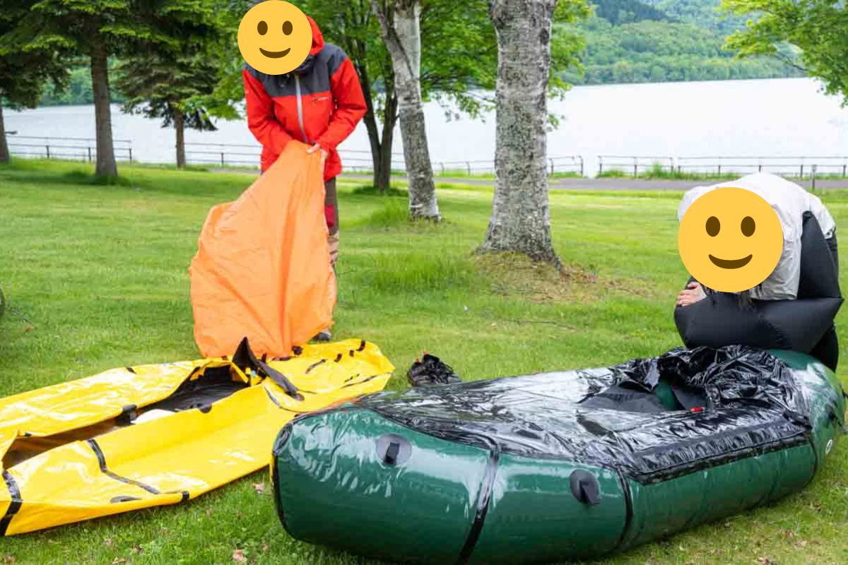 パックラフト 専用ポンプサックで空気入れ