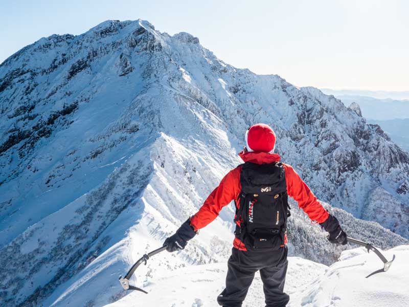 全身モンベルで冬山登山