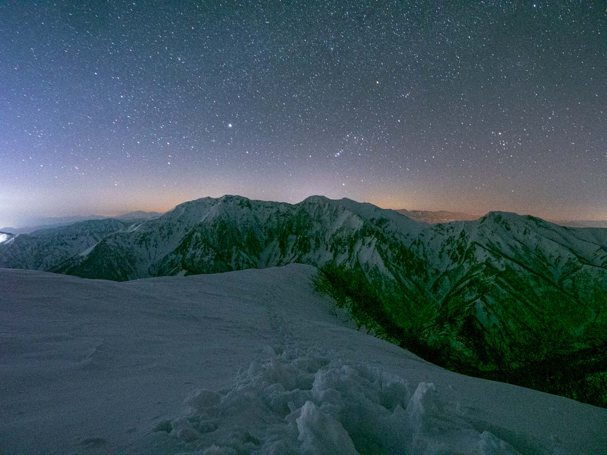 冬山の星空